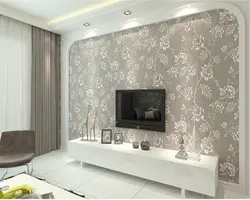 Wallpaper for the living room photo combined in light colors modern style