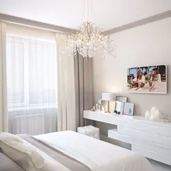 Müasir üslubda açıq rəngli fotoşəkildə yataq otağı