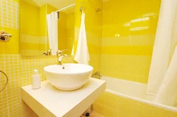 Bathroom design yellow bathtub