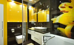 Bathroom design yellow bathtub