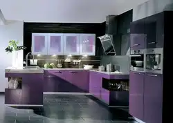 С какими цветами сочетается фиолетовый в интерьере кухни