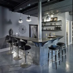 Bar table for the kitchen in the interior
