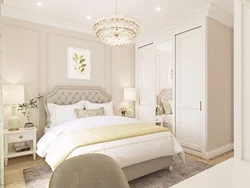 Classic style bedroom design with white furniture