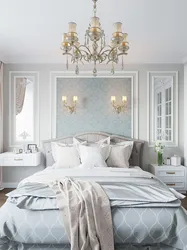 Classic style bedroom design with white furniture