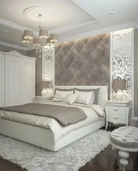 Ağ mebel ilə klassik üslubda yataq otağı dizaynı