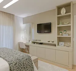 Bedroom Interior With Bed And Tv