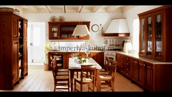 Classic kitchen wood in the interior