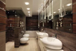 Bathroom design brown white