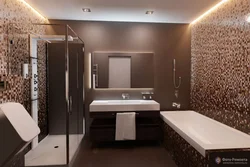 Bathroom design brown white