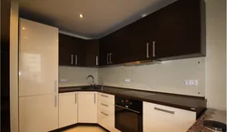 Brown countertop in the kitchen interior