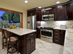 Brown Countertop In The Kitchen Interior