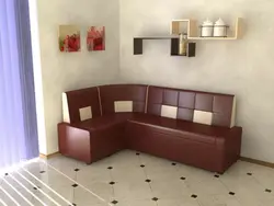 Mətbəx fotoşəkili üçün künc divanları