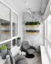 Interior of a balcony in an apartment 8 sq m photo