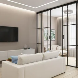 Living room interior with partition