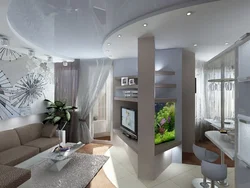Living room interior with partition