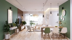 Wallpaper in the Scandinavian interior living room