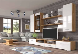Oak color in the living room interior