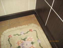Plinth for bathtub made of tiles photo