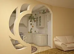 Arches between the kitchen and living room photo only