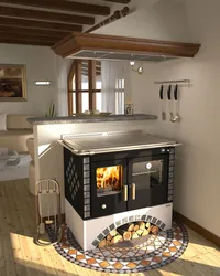 Photo of a small kitchen with a stove