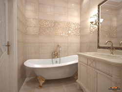Beautifully laid tiles in the bathroom photo
