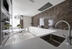 Kitchen Design With Marble Floor Photo