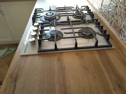 White hob in kitchen photo