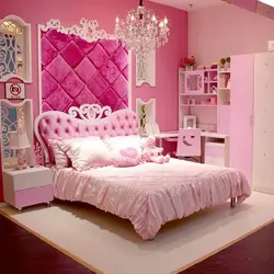 Bedroom interior photo in pink tones photo