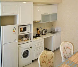 Kitchen design with washing machine 9 sq.
