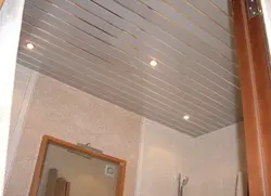 Ceiling slats photo in the bath
