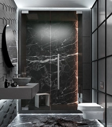 Photo Of Black Marble In The Bathroom Design