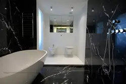 Photo of black marble in the bathroom design