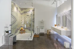 Onyx tiles in the bathroom interior photo
