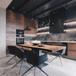 Mətbəx loft üslubunda fotoşəkil boz