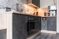 Mətbəx loft üslubunda fotoşəkil boz