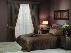 Bedroom interior in chocolate colors