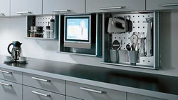 Built-in appliances in a small kitchen photo