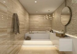 Bath in beige marble photo