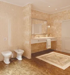 Bath in beige marble photo