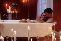 Photo in the bathroom together