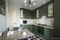 Dark green kitchen photo