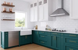 Dark green kitchen photo