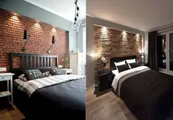 Brick wallpaper for bedroom photo