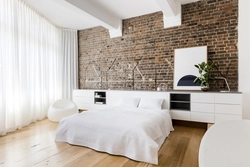 Brick wallpaper for bedroom photo