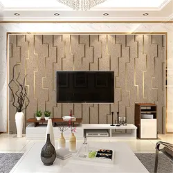 Stylish wallpaper design in the living room photo