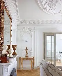 Фото лепнины в дизайне гостиных