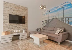 Design Of Walls In An Apartment Made Of Tiles Photo