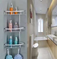 Bathroom shelves design for shampoos