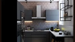 White kitchen interior in loft style