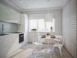 Loft uslubidagi oq oshxona ichki qismi